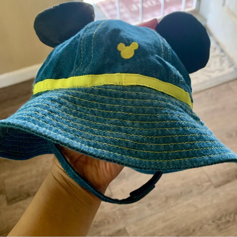 Disney Denim Bucket Hat with Pink Lining